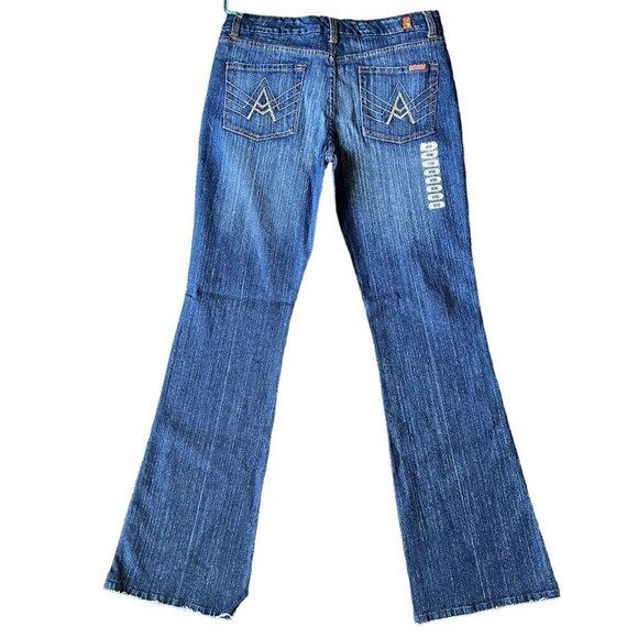 7 For All Mankind ''A'' Pocket wide and flare leg Casual Blue Denim Jean… - Picture 2 of 12
